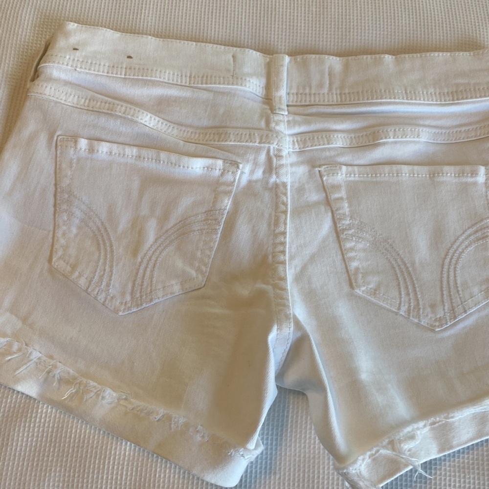 Hollister Midi Shorts Size 0 W 24 White Jeans - Picture 9 of 11